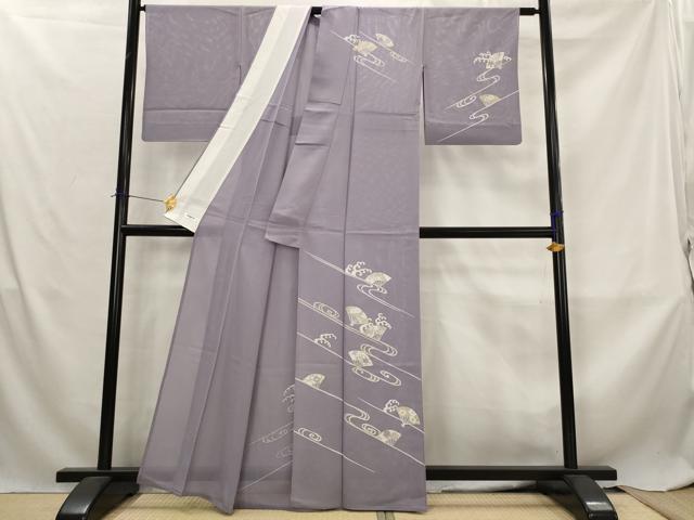 平和屋着物＊夏物　訪問着　絽　流水扇面花文　正絹　逸品　AABL6287st