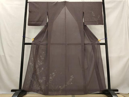 平和屋着物＊夏物　訪問着　絽　草花文　金彩　正絹　逸品　AABL6288st