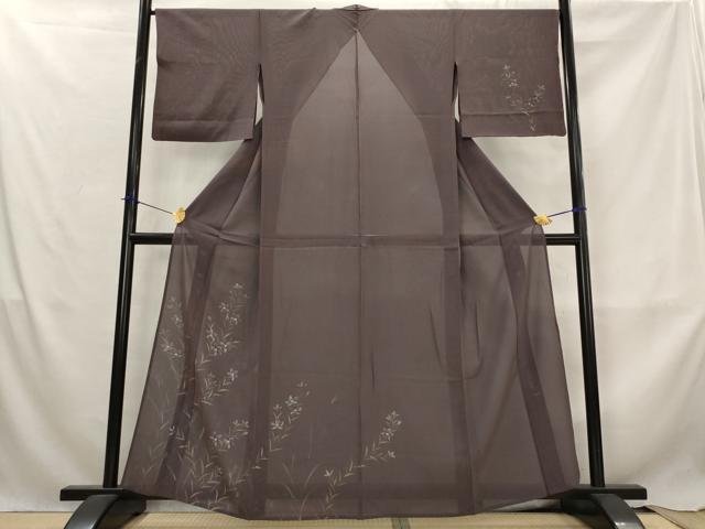 平和屋着物＊夏物　訪問着　絽　草花文　金彩　正絹　逸品　AABL6288st