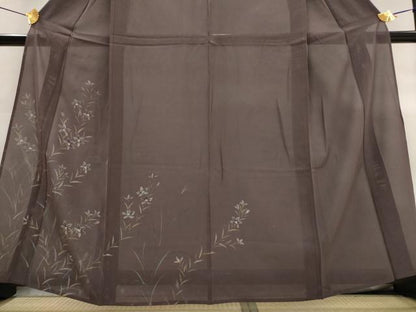 平和屋着物＊夏物　訪問着　絽　草花文　金彩　正絹　逸品　AABL6288st