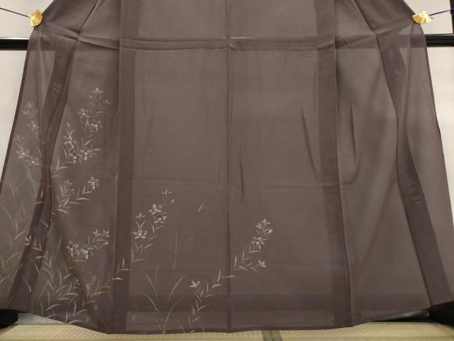 平和屋着物＊夏物　訪問着　絽　草花文　金彩　正絹　逸品　AABL6288st
