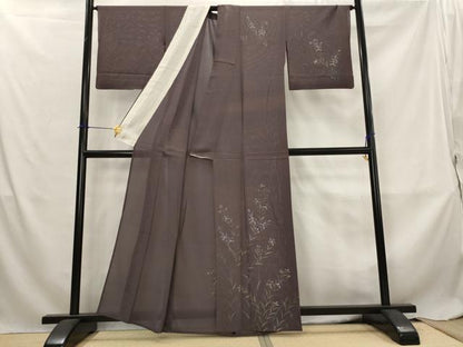 平和屋着物＊夏物　訪問着　絽　草花文　金彩　正絹　逸品　AABL6288st