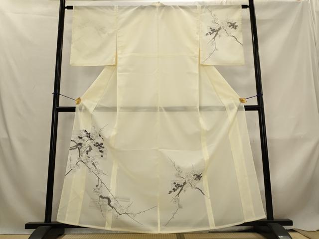 平和屋着物＊夏物　訪問着　絽　枝梅文　洗える着物　AABL6293st