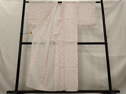 平和屋着物＊夏物　小紋　紗　雲取り文様　洗える着物　AABL6297st