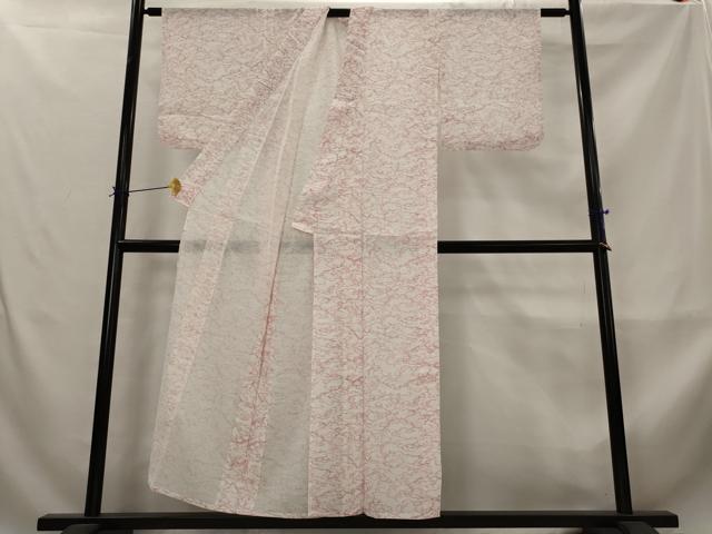平和屋着物＊夏物　小紋　紗　雲取り文様　洗える着物　AABL6297st