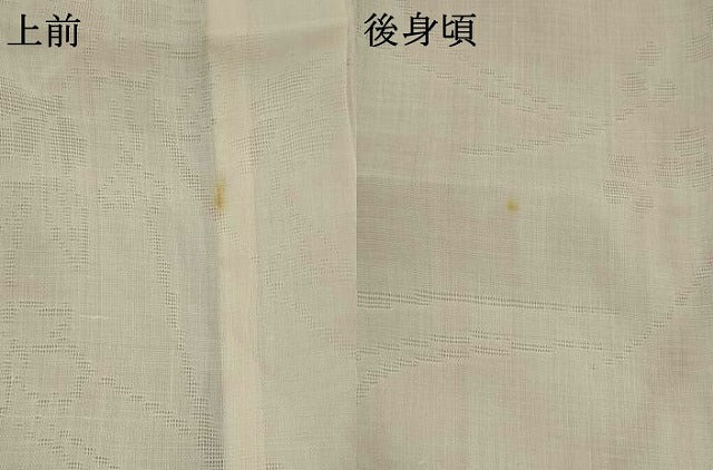 平和屋着物＊夏物　長襦袢　流水草花紋紗　白色　麻　逸品　AABL6302st