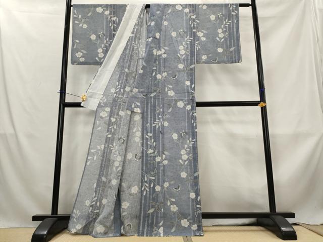 平和屋着物＊夏物　小紋　紗　辻が花　洗える着物　AABL6310st