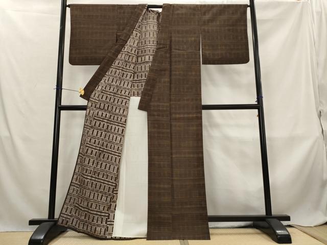 平和屋着物＊夏物　紗紬　横段文　正絹　逸品　AABL6313st