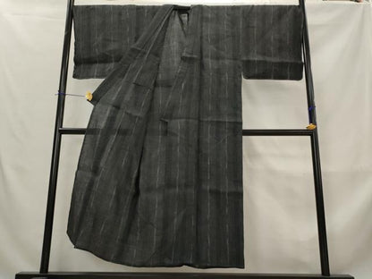平和屋着物＊夏物　男性　小紋　浴衣兼用　間道　麻　逸品　AABL6314st