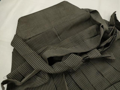 平和屋着物＊夏物　男性　行灯袴　縦絽　縞　正絹　逸品　AABL6351st