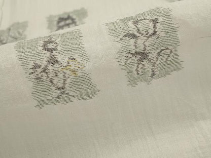 平和屋着物＊夏物　本場小千谷ちぢみ　色紙花文　麻　逸品　AABL6355st