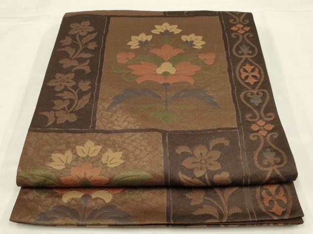 平和屋着物◎六通柄袋帯　花間道　正絹　逸品　AABL6362ou