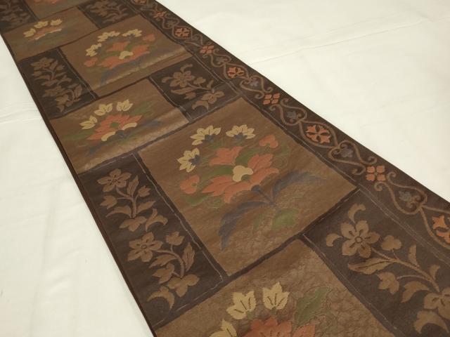 平和屋着物◎六通柄袋帯　花間道　正絹　逸品　AABL6362ou
