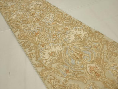平和屋着物◎六通柄　本袋帯　花唐草文　金銀糸　正絹　逸品　AABL6372ou