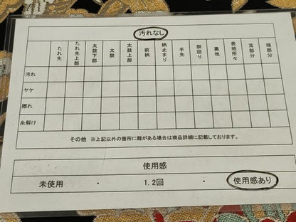 平和屋着物◎六通柄　本袋帯　唐織　更紗花文　黒地　金糸　AABL6377ou
