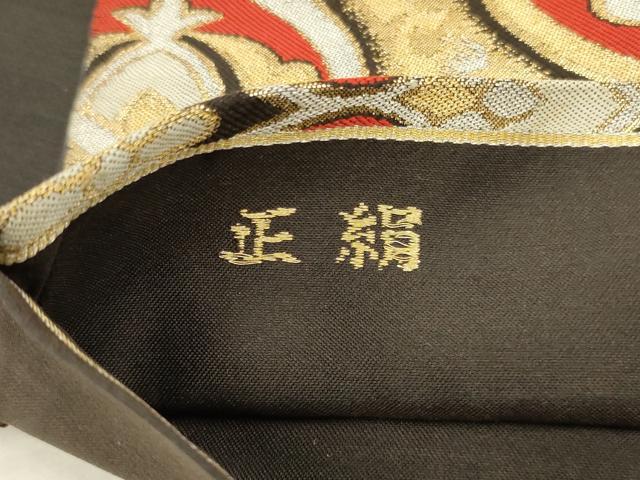 平和屋着物◎六通柄　本袋帯　飾花文　金銀糸　正絹　逸品　AABL6381ou