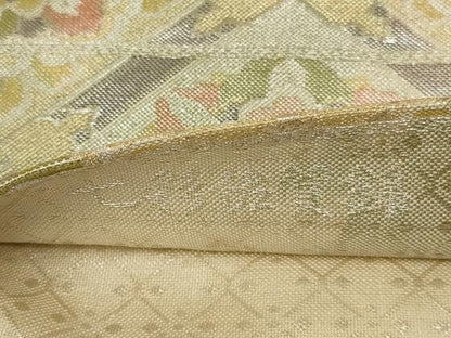 平和屋着物◎七彩佐賀錦　六通柄袋帯　花天井文　金銀糸　正絹　逸品　AABL6387ou