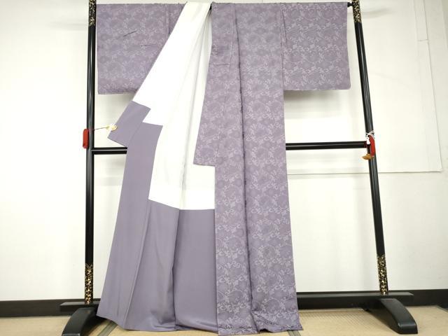 平和屋着物●お召　菊唐草　正絹　逸品　未使用　AABL6405cs