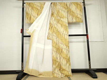 平和屋着物●上質な紬　竜巻絞り　正絹　逸品　AABL6408cs