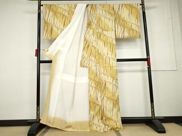 平和屋着物●上質な紬　竜巻絞り　正絹　逸品　AABL6408cs