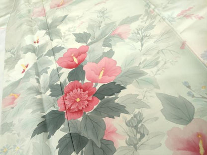 平和屋着物●巨匠　前田華清　手描き　訪問着　手描き　枝花文　暈し染め　正絹　逸品　AABL6410cs