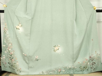 平和屋着物●訪問着　作家物　枝花文　暈し染め　正絹　逸品　AABL6415cs