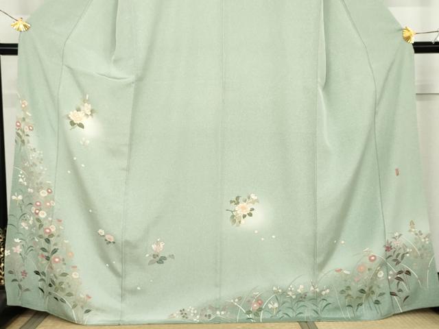 平和屋着物●訪問着　作家物　枝花文　暈し染め　正絹　逸品　AABL6415cs