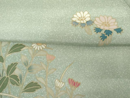 平和屋着物●訪問着　作家物　枝花文　暈し染め　正絹　逸品　AABL6415cs