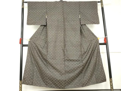 平和屋着物●本場大島紬　龍郷絣　秋名バラ　正絹　逸品　AABL6417cs