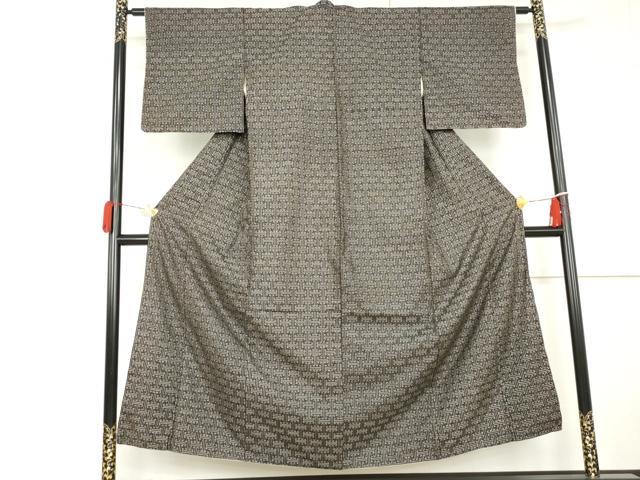 平和屋着物●本場大島紬　龍郷絣　秋名バラ　正絹　逸品　AABL6417cs