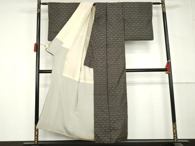 平和屋着物●本場大島紬　龍郷絣　秋名バラ　正絹　逸品　AABL6417cs