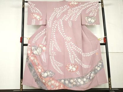 平和屋着物●訪問着　作家物　辻が花　絞り　金彩　正絹　逸品　AABL6418cs