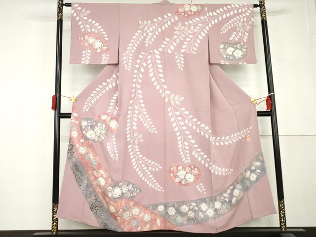 平和屋着物●訪問着　作家物　辻が花　絞り　金彩　正絹　逸品　AABL6418cs