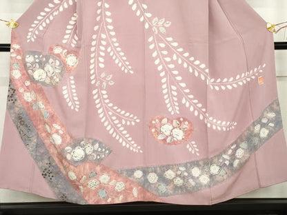平和屋着物●訪問着　作家物　辻が花　絞り　金彩　正絹　逸品　AABL6418cs
