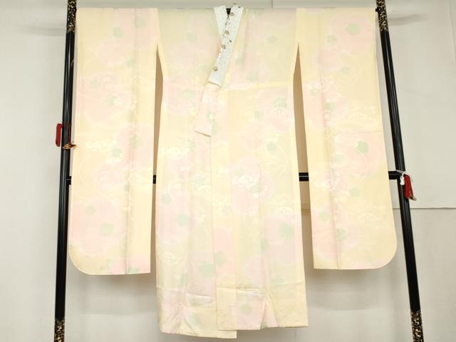 平和屋着物●振袖用長襦袢　無双仕立て　作家物　舞花文　暈し染め　半衿刺繍　正絹　逸品　未使用　AABL6420cs