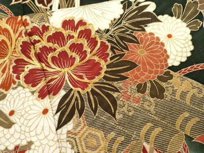 平和屋着物●豪華振袖　駒刺繍　花筏文　暈し染め　金彩　正絹　逸品　AABL6422cs
