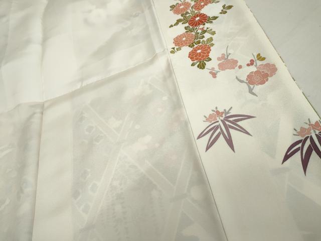 平和屋着物●豪華振袖　駒刺繍　格子花宝尽くし　金彩　ロング丈　正絹　逸品　AABL6423cs