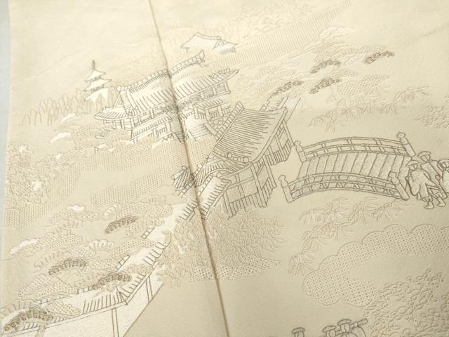 平和屋着物●中国三大刺繍　汕頭刺繍　スワトウ刺繍　総刺繍　訪問着　大名行列　正絹　逸品　AABL6425cs