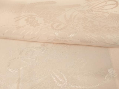 平和屋着物●振袖用長襦袢　袷　短冊花地紋　暈し染め　半衿刺繍　正絹　逸品　AABL6433cs