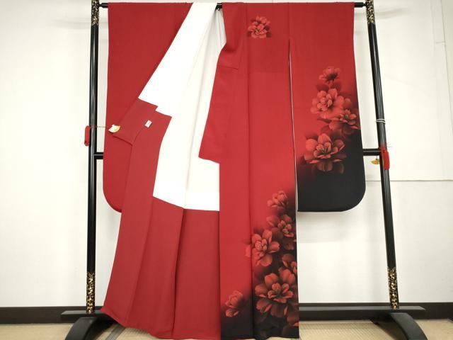 平和屋着物●豪華振袖　草花文　暈し染め　金彩　京都きもの友禅扱い　正絹　逸品　未使用　AABL6437cs