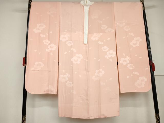 平和屋着物●振袖用長襦袢　無双仕立て　舞梅地紋　虹色　正絹　逸品　AABL6439cs