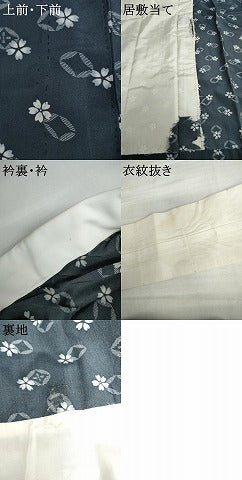 平和屋着物●長襦袢　無双仕立て　七宝舞桜文　正絹　逸品　AABL6441cs