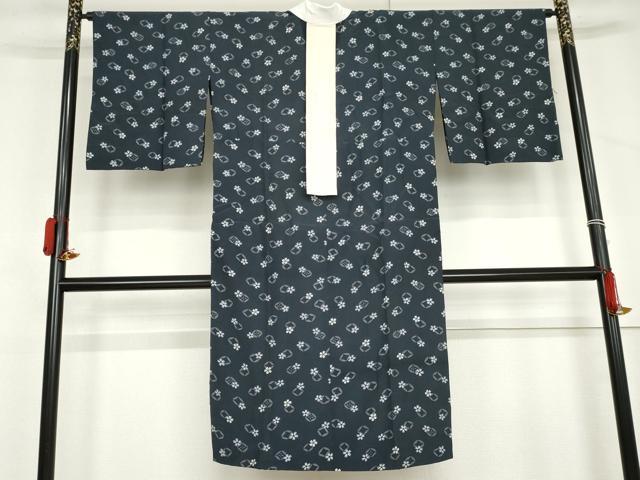 平和屋着物●長襦袢　無双仕立て　七宝舞桜文　正絹　逸品　AABL6441cs