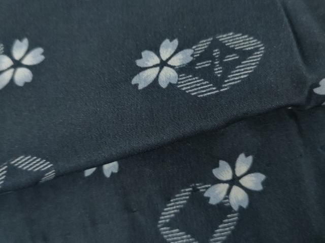 平和屋着物●長襦袢　無双仕立て　七宝舞桜文　正絹　逸品　AABL6441cs