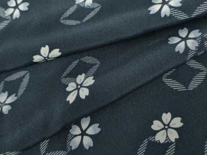 平和屋着物●長襦袢　無双仕立て　七宝舞桜文　正絹　逸品　AABL6441cs