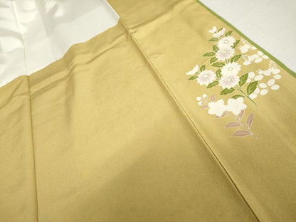 平和屋着物●訪問着　草花文　暈し染め　金彩　正絹　逸品　AABL6447cs