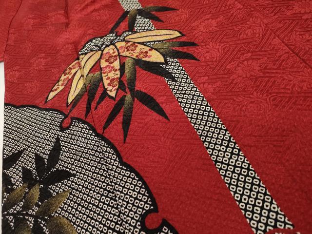 平和屋着物●豪華振袖　絞り　雪輪笹竹文　金彩　正絹　逸品　AABL6448cs
