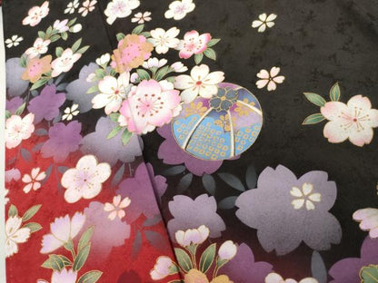 平和屋着物●豪華振袖　花毬文　暈し染め　金彩　正絹　逸品　AABL6450cs