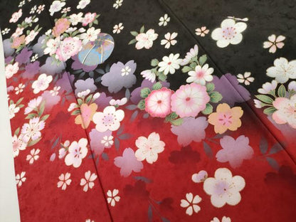 平和屋着物●豪華振袖　花毬文　暈し染め　金彩　正絹　逸品　AABL6450cs