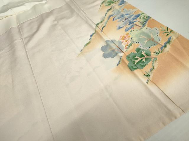 平和屋着物●本加賀友禅作家　浅野冨治男　色留袖　遠山風景文　正絹　逸品　AABL6454cs